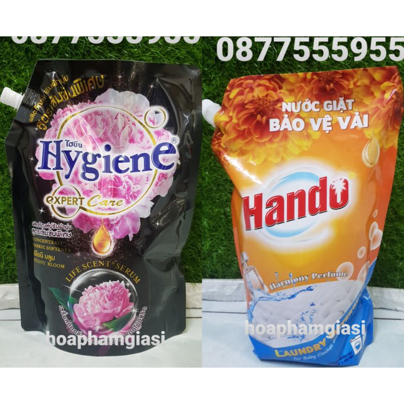 nước xả hygiene 1150ml+ nước giặt ha do 2 lít mền vải