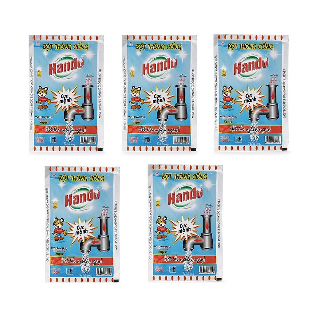 Combo 5 gói Bột thông cống cực mạnh Hando 100g Nội Địa
