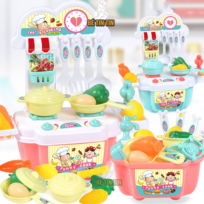 BỘ ĐỒ CHƠI NẤU ĂN, ĐỒ CHƠI NHÀ BẾP CHO BÉ, NHỰA NGUYÊN SINH, AN TOÀN