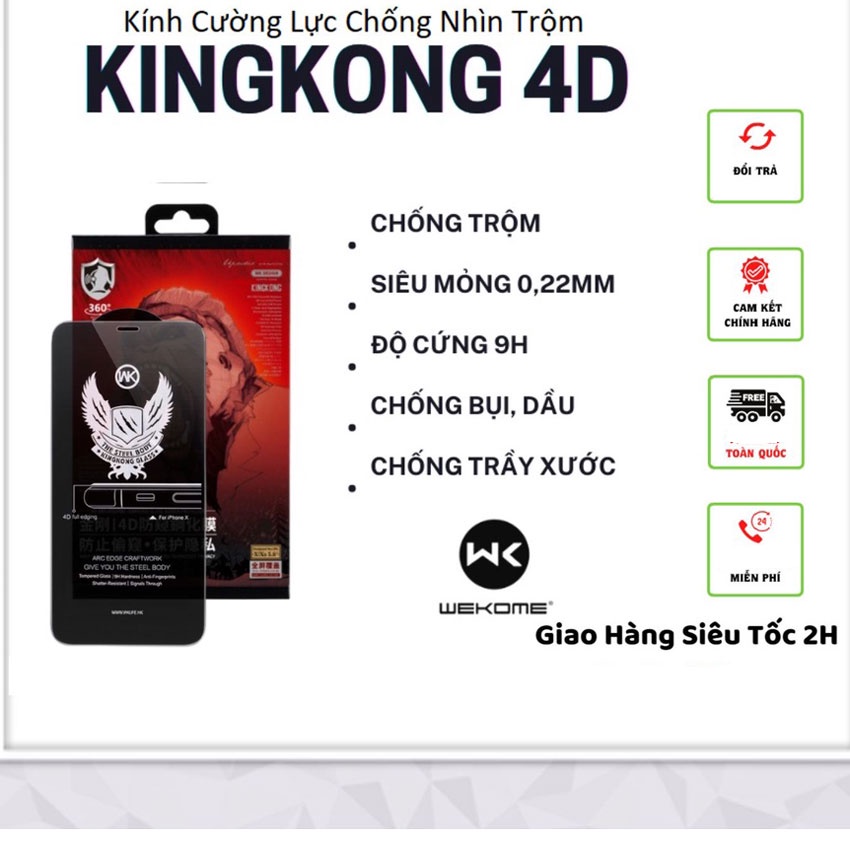 Kính Chống Nhìn Trộm Kingkong cho các Iphone 6/7/8/Plus/X/Xs max/ 11/12/13/14 pro/ Max dễ dán chất lượng