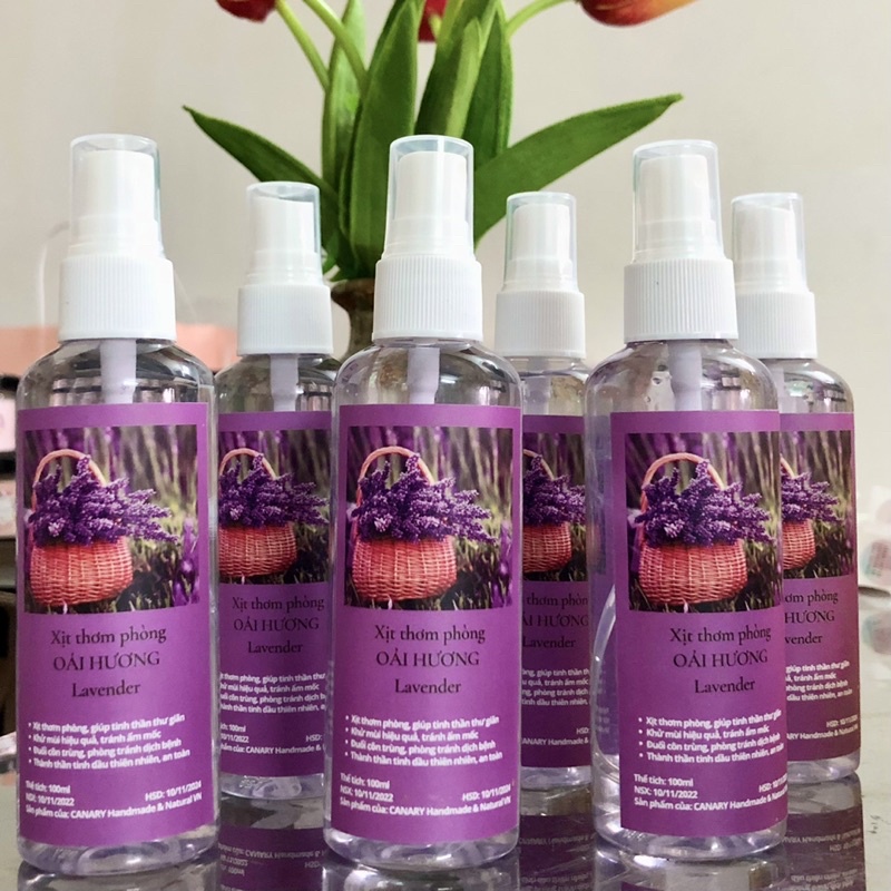 Xịt thơm phòng, xịt thơm quần áo chăn màn 100ml- Hương Quế, Sả Chanh, Oải Hương