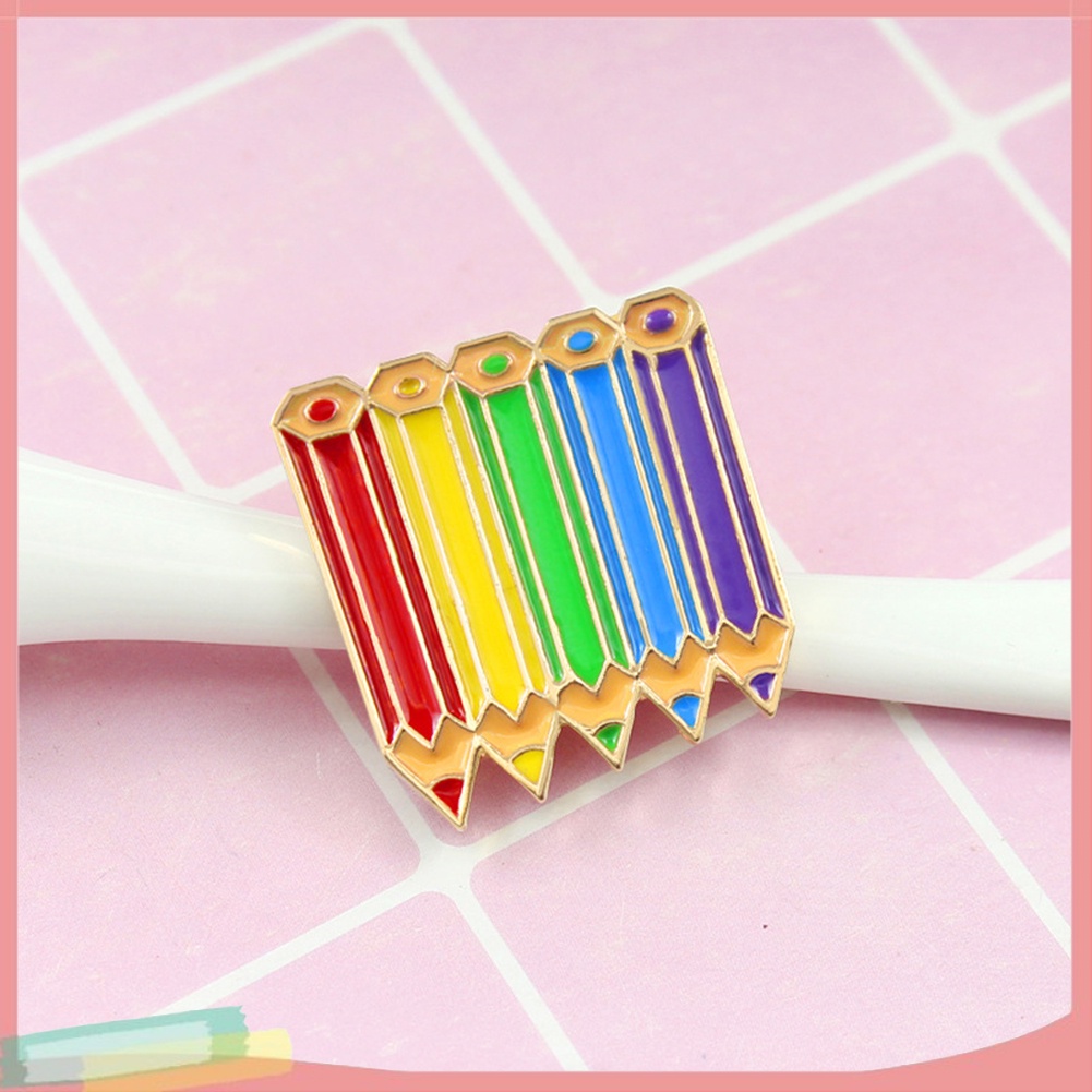 【LK】Cartoon Multicolored Pencils Badge Collar Lapel Brooch Pin Decor Gift