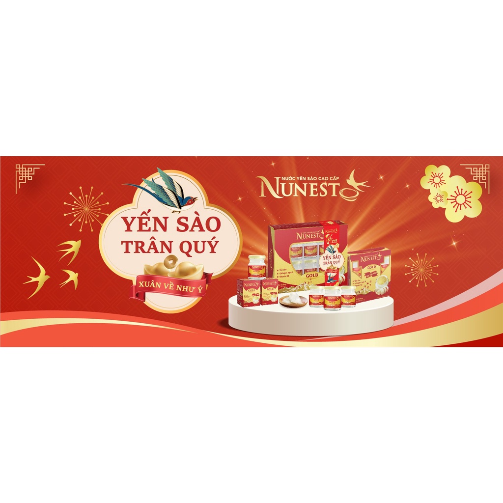 Hộp yến sào cao cấp có đường Nunest Gold (6 lọ x 70ml)