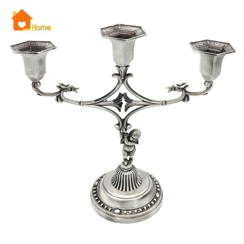 Giá đỡ đèn cầy 3 chân bằng kim loại thiết kế độc đáo trang trí bàn ăn