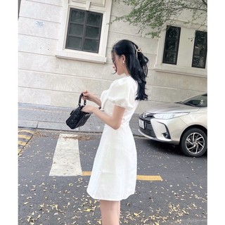 Đầm xốp nơ ngực 2 màu