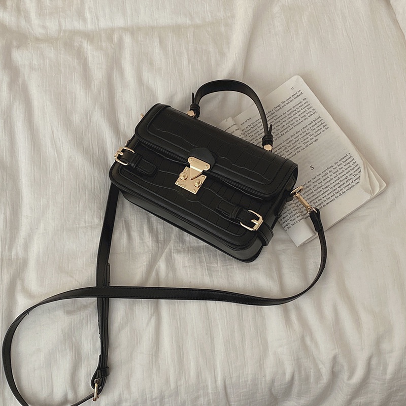 Túi Đeo Chéo Vuông Nhỏ Họa Tiết Vân Đá Màu Đỏ Thời Trang Cho Nữ