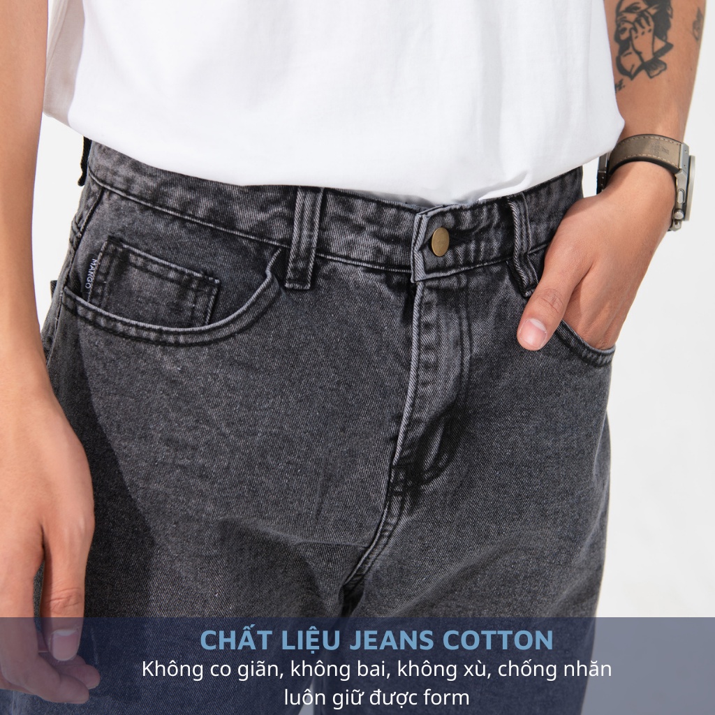 Quần Bò Baggy Nam H90 4 Màu Dáng Suông Rộng Chất Jean Cotton Không Co Giãn Giữ Phom, Bền Màu TRJ013