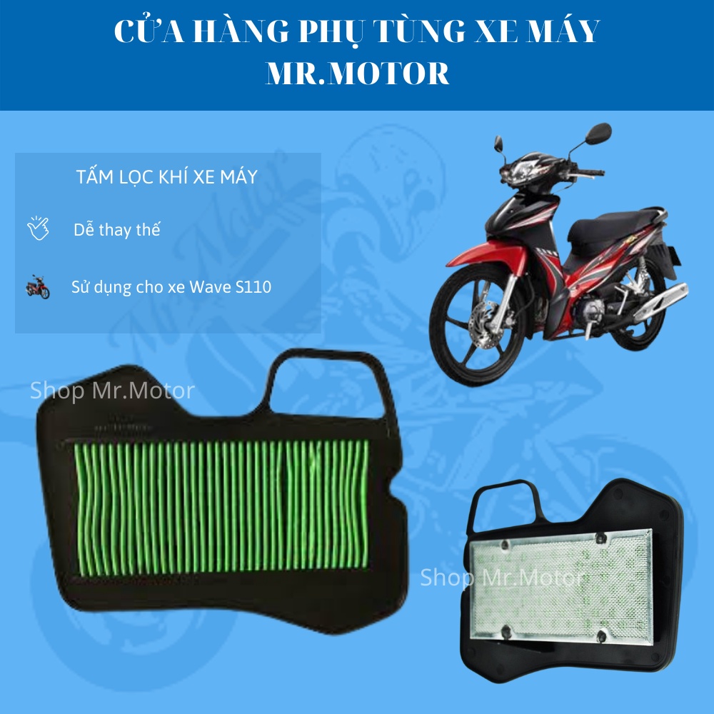 Lọc gió xe wave S,110,Alpha, RS, RSX, 100 chính hãng