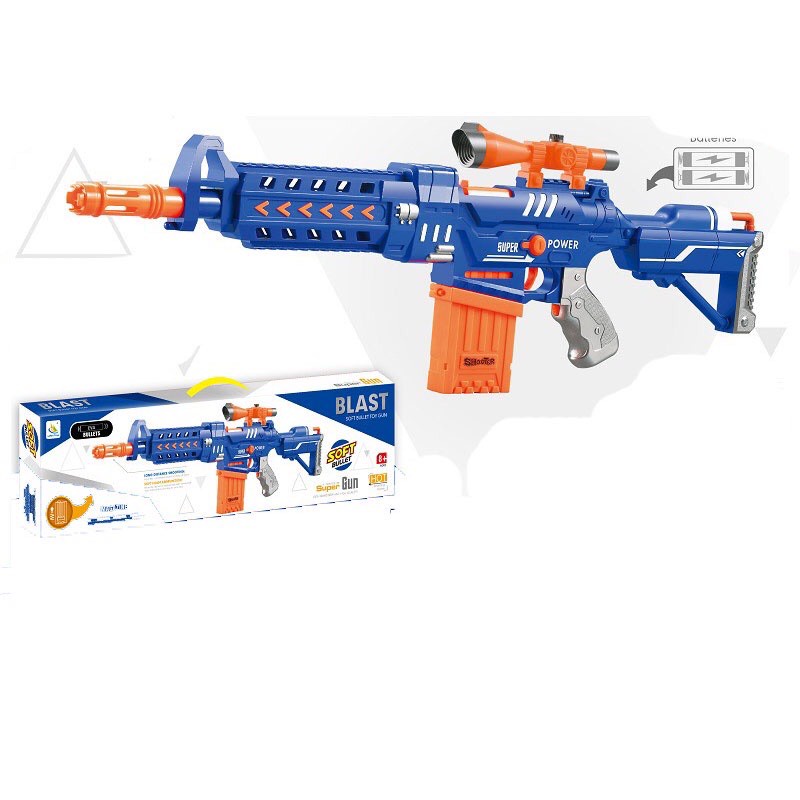 Đồ chơi trẻ em dạng Nerf sung băn dan xôp liên thanh(Tặng 20v xốp+pin) Ne7
