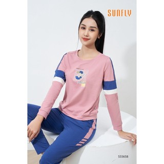 Bộ thể thao cotton sunfly áo tay dài quần dài ss5658