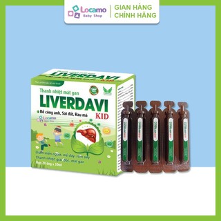 Mát gan cho bé Thanh nhiệt mát gan Liverdavi Kid giúp thanh nhiệt giải độc mát gan giảm tình trạng nóng trong Hộp 20 ống