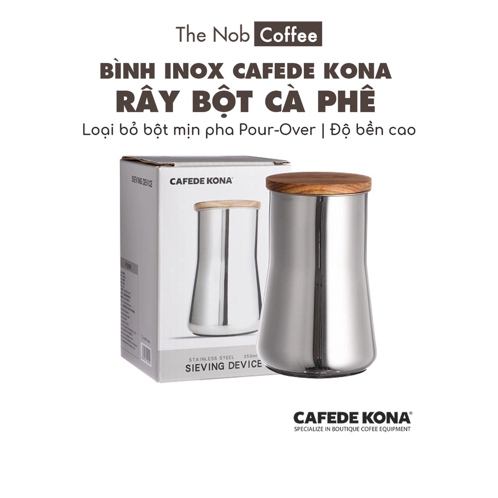 Bình rây bột cà phê Cafede Kona | Loại bỏ bột mịn pha cà phê Pour-over, hàng chính hãng
