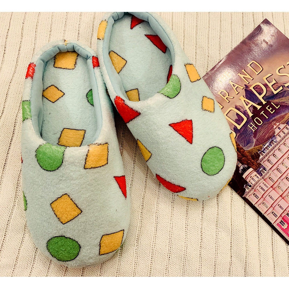 ☽̅ Dép Bông Đi Trong Nhà Chống Trượt Hình Shin-Chan Hoạt Hình Nhật Bản Dễ Thương