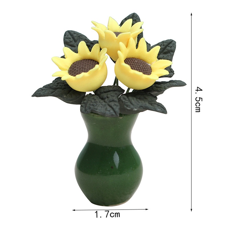 1 Bình Hoa Bằng Gốm 1 / 12 Dùng Trang Trí Nhà Búp Bê