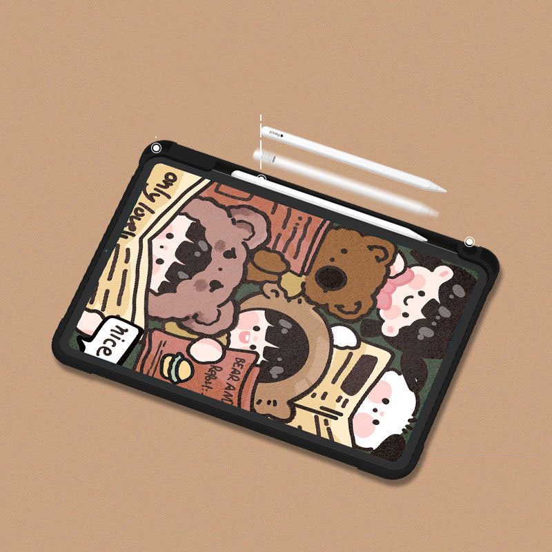 Ốp Máy Tính Bảng Bằng Acrylic Kèm Ngăn Đựng Bút Cho iPad Air 4 Gen7 / 8 iPad 10.5 Air3 / iPad 9.7gen5-6 / iPad Pro11 2021 Air Giá Đỡ
