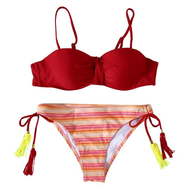 Bộ Đồ Bơi Bikini Hai Mảnh Màu Trơn Họa Tiết Hoa Mặt Trời Gợi Cảm Cho Nữ