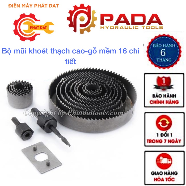 Bộ mũi khoét thạch cao-gỗ mềm 16 chi tiết