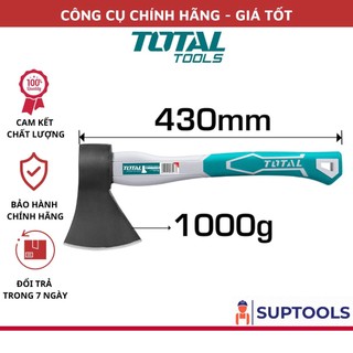 Búa rìu 1000g total tht7810006 chặt cây, làm vườn, bổ củi, thép bền bỉ