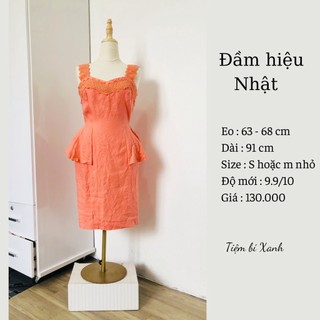 2hand đầm nhật màu hồng cam D815 tiembixanh