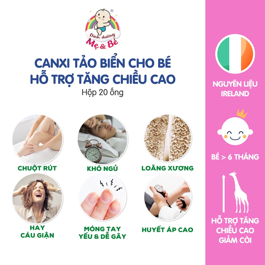 Siro ống tăng chiều cao, bổ sung canxi Calgold Plus cho bé, bộ 3 D3K2 MK7 tiên tiến, xương chắc, răng khỏe (Hộp 20 ống)