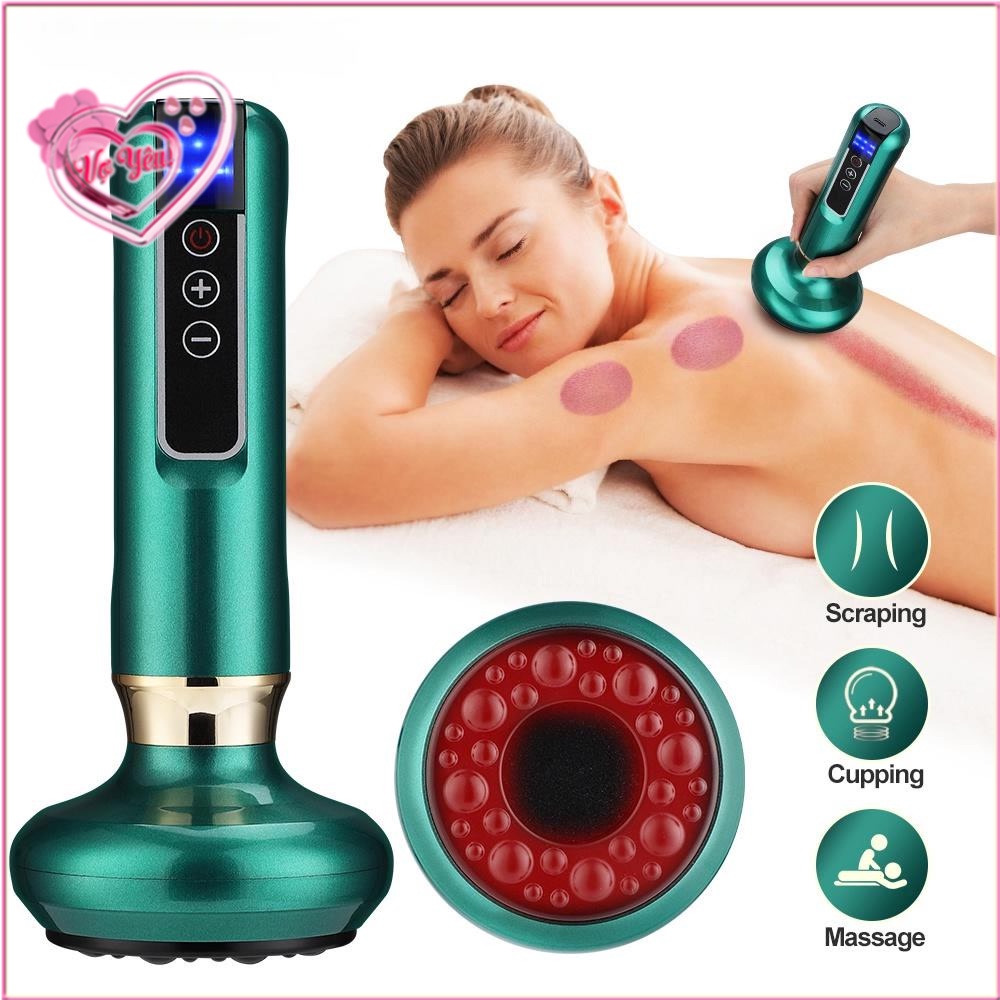 Máy giác hơi, cạo gió, mát xa, massage hiệu quả xài pin sạc tích hợp trên máy, 12 mức độ, có màn hình LED hiển thị