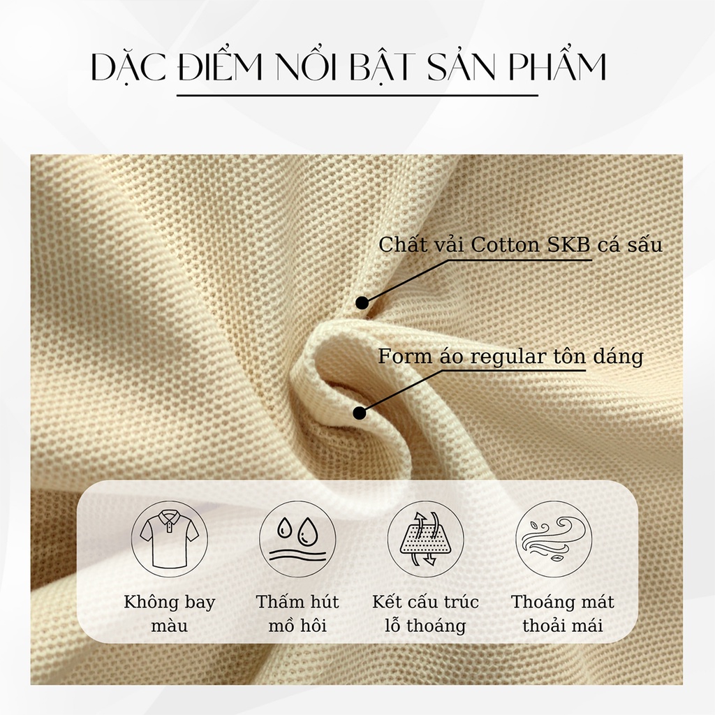 Áo thun polo nam trơn tay ngắn HUDOMAN form regular chất vải Cotton cá sấu thoáng mát bền màu AOPOLO-002