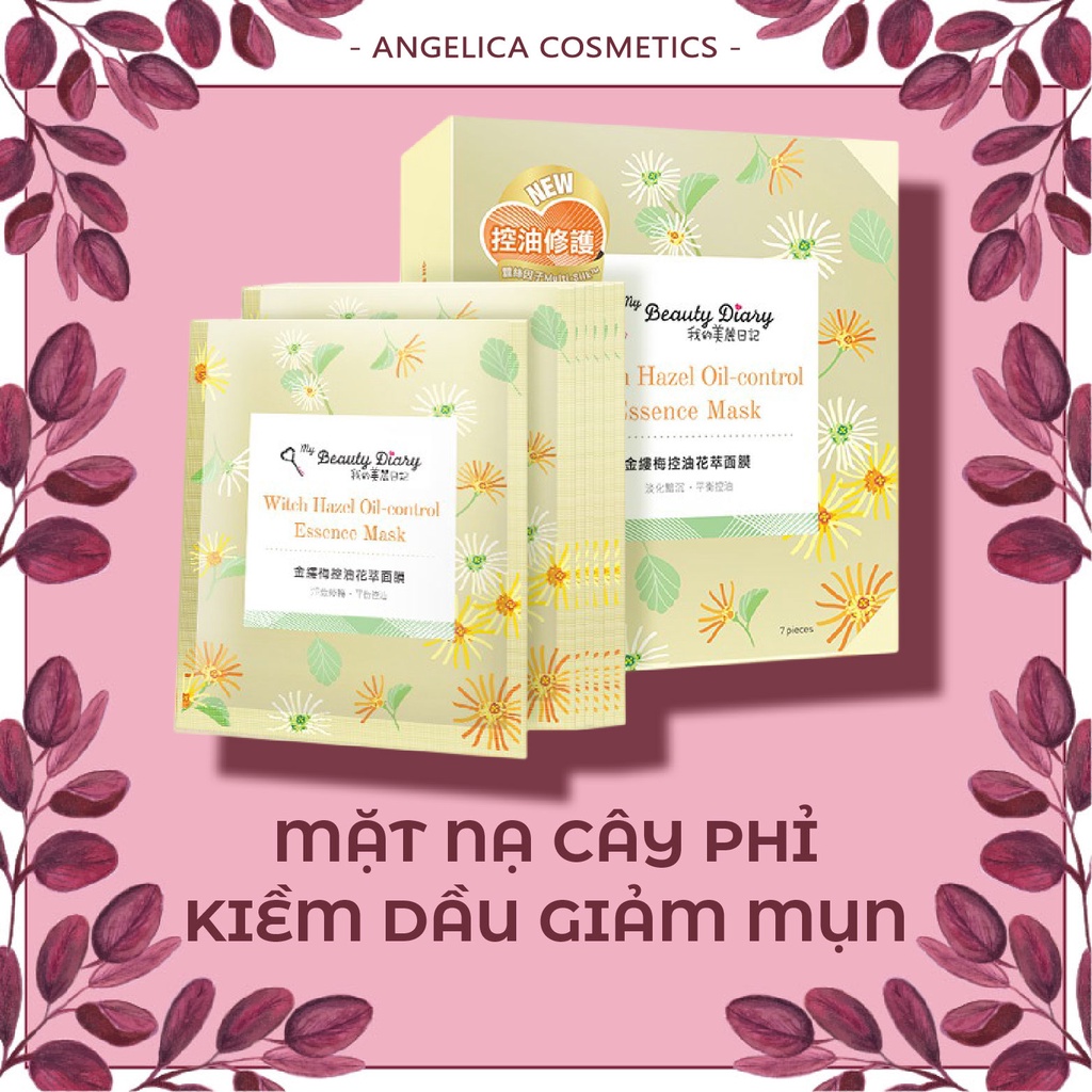 HỘP 07 MIẾNG MẶT NẠ MY BEAUTY DIARY WITCH HAZEL OIL-CONTROL ESSENCE MASK KIỀM DẦU MỊN DA