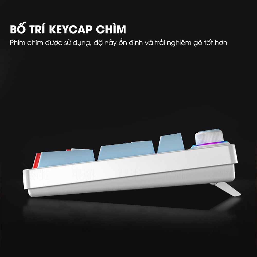 Bàn phím cơ gaming SIDOTECH K700 thiết kế 96 phím blue switch trang bị núm xoay chỉnh LED RGB cho máy tính laptop pc