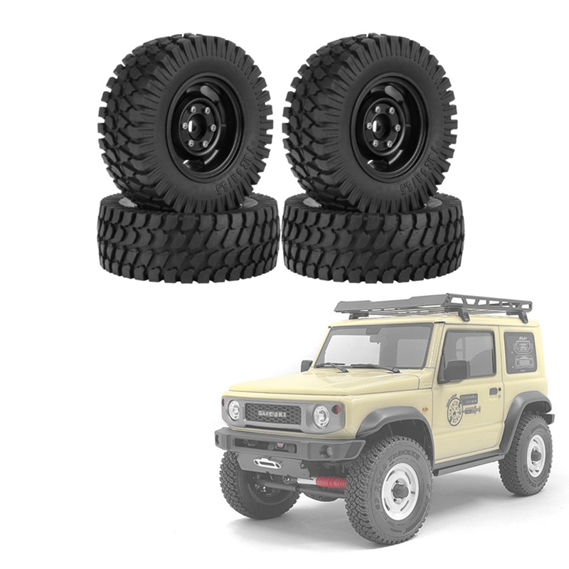 Set 4 Bánh Xe 76mm 1.55 Inch Chuyên Dụng Cho Xe Điều Khiển Từ Xa Axial Yeti Jr RC4WD Tamiya CC01 1 / 10