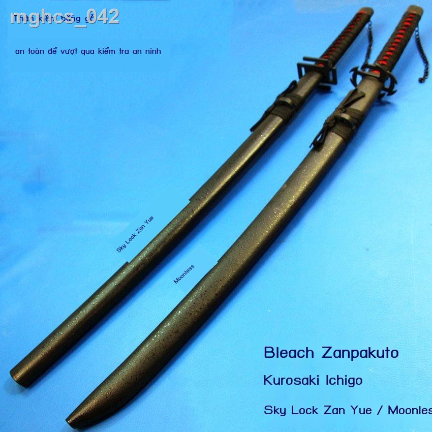 ▲ ✙ ✇ Dao gỗ cosplay đạo cụ Reaper Zanpakuo Kurosaki Ichigo Bầu Trời Khóa Zan Mặt Trăng Thanh Kiếm Hai Chiều Vũ Khí Anim