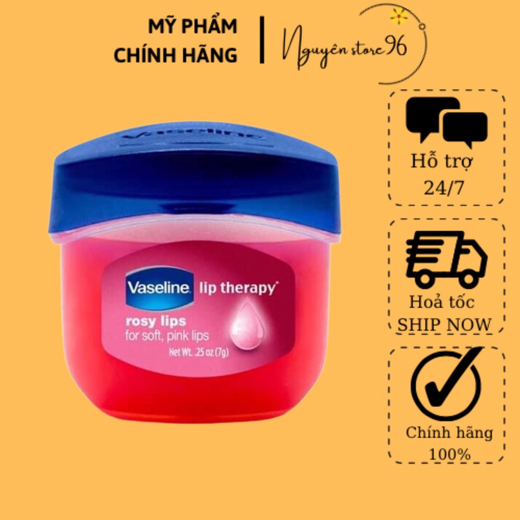 Sáp Dưỡng môi VASELINE 7g dạng hũ có màu và không màu