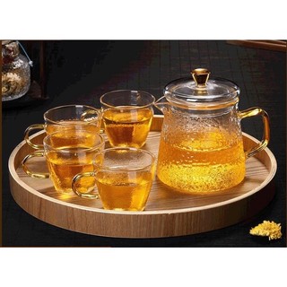 Bộ ấm chén thủy tinh pha trà chịu nhiệt 300ml