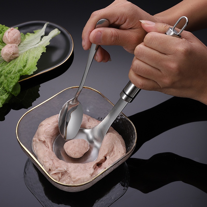 Thìa Nặn Thịt Viên, Làm Mộc, Nĩa Nặn Mộc Có Móc 88356 TIỆN ÍCH 777