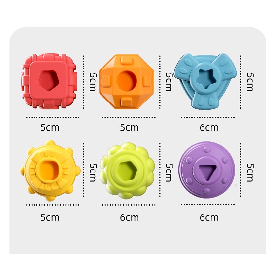 Đồ Chơi Khối Lập Phương Cảm Biến Màu Montessori Giáo Dục Sớm Cho Bé