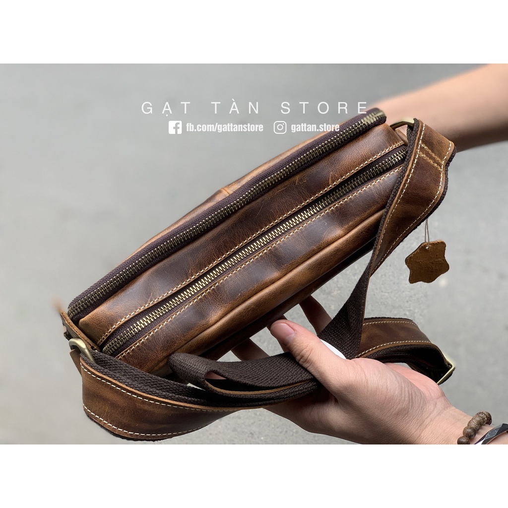 Túi đeo chéo đựng IPAD / Cao Cấp Hàng Đẹp Gạt Tàn Store / Cam Kết Da Bò Thật 100% - IP254