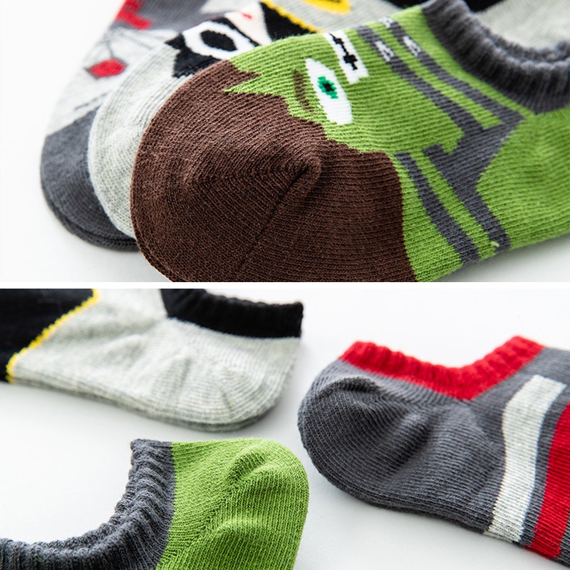 LJMOFA KIDS 1-9 tuổi trẻ em vớ bé trai bông hoạt hình phim mùa hè mỏng mùa hè mùa thu trẻ em học sinh trẻ em bé bé thuyền vớ tại chứng khoán thứ hai trẻ em vớ bán buôn