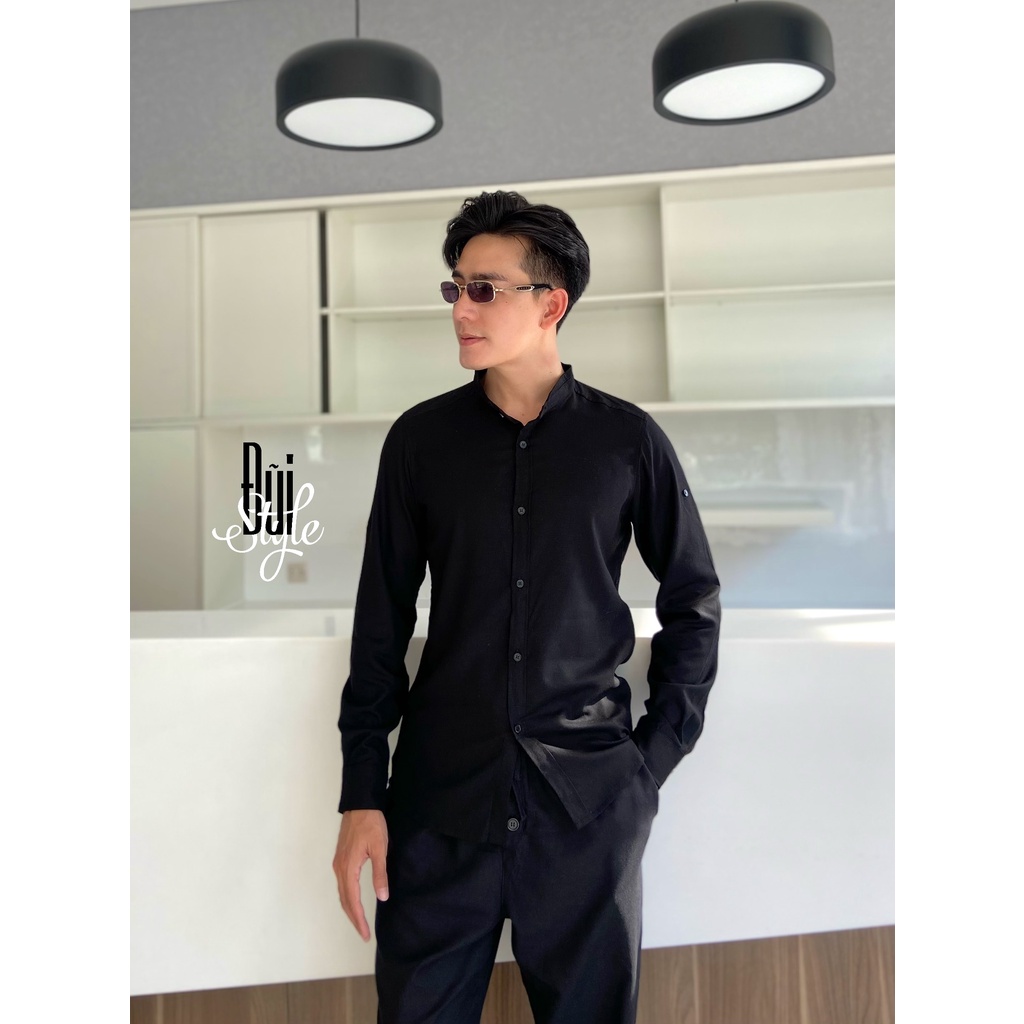 A08 - ÁO SƠ MI VẢI ĐŨI (LINEN) CỔ TÀU TD