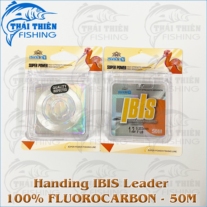 Dây Câu Cá Leader Handing IBIS 100% Fluoro Carbon Cuộn 50m Dùng Làm Thẻo Câu Đài