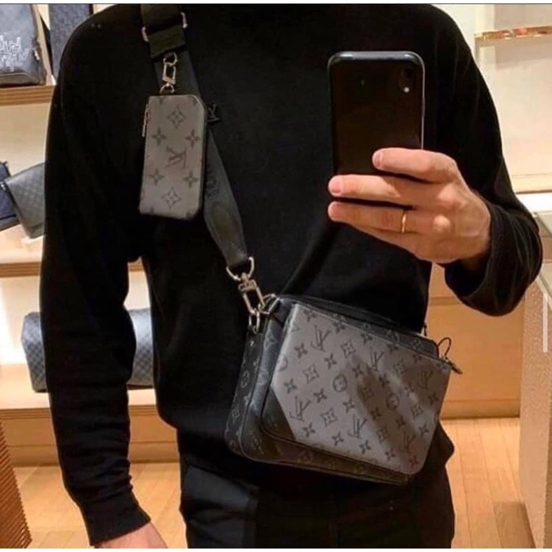 Set túi L V trio messenger nam fullbox