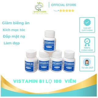 Vitamin (Vistamin B1) lọ 100 viên hỗ trợ làm đẹp da, đắp mặt nạ, kích mọc tóc, giảm biếng ăn, ngủ ngon.