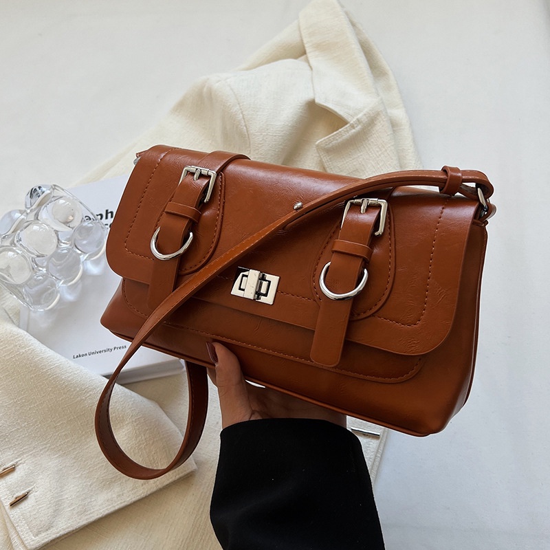 Túi Đeo Chéo Hình Vuông Nhỏ Màu Đen Thời Trang Cho Nữ