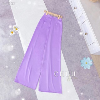 Quần lụa áo dài nữ, quần lụa tím có lưng chun dài 104cm CHUU F9001