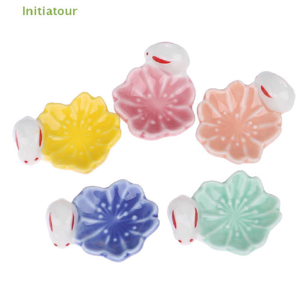 1 Giá Đỡ Bút Bằng Sứ Hình Thỏ Và Hoa Anh Đào Đẹp Mắt Tiện Dụng