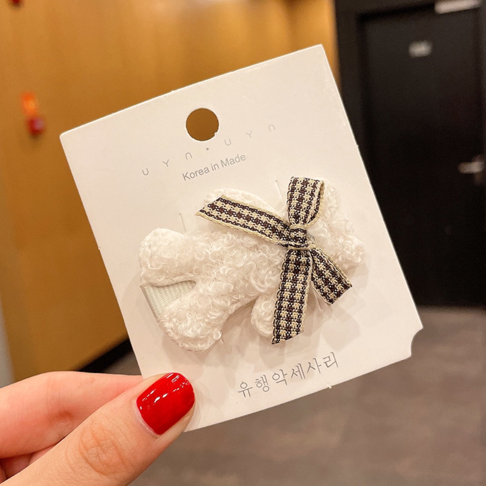 1 Chiếc Kẹp Tóc Nơ Hình Gấu Nhồi Bông Dễ Thương Dây Buộc Tóc, Trái Tim Cô Gái, Phụ Kiện Thời Trang Giảm Giá Mạnh