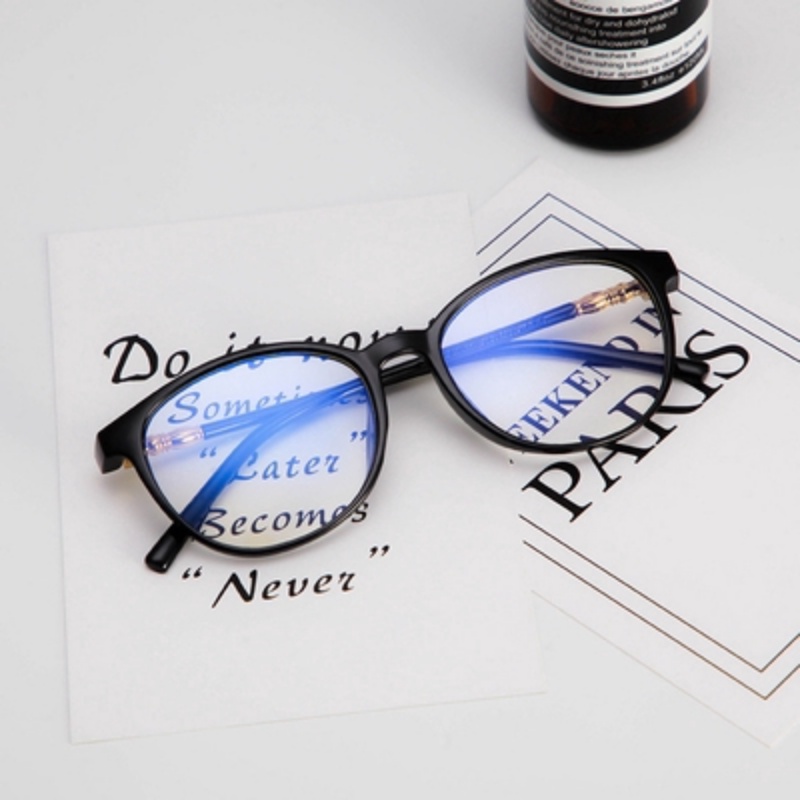 Mắt Kính Chống Bức Xạ Gọng Tròn Trong Suốt Thời Trang Hàn Quốc Cổ Điển