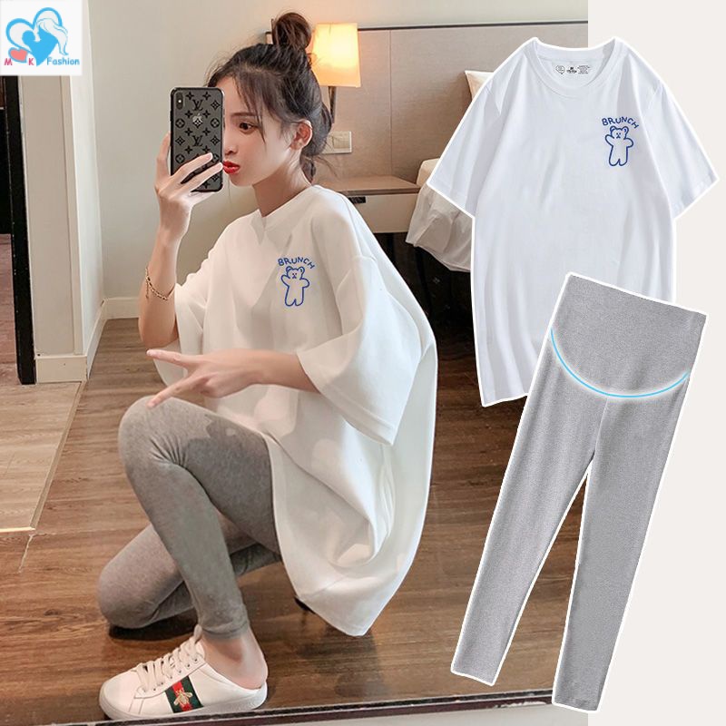 Đầm Thun 100% Cotton Dáng Rộng Thời Trang Mùa Hè Cho Mẹ Bầu