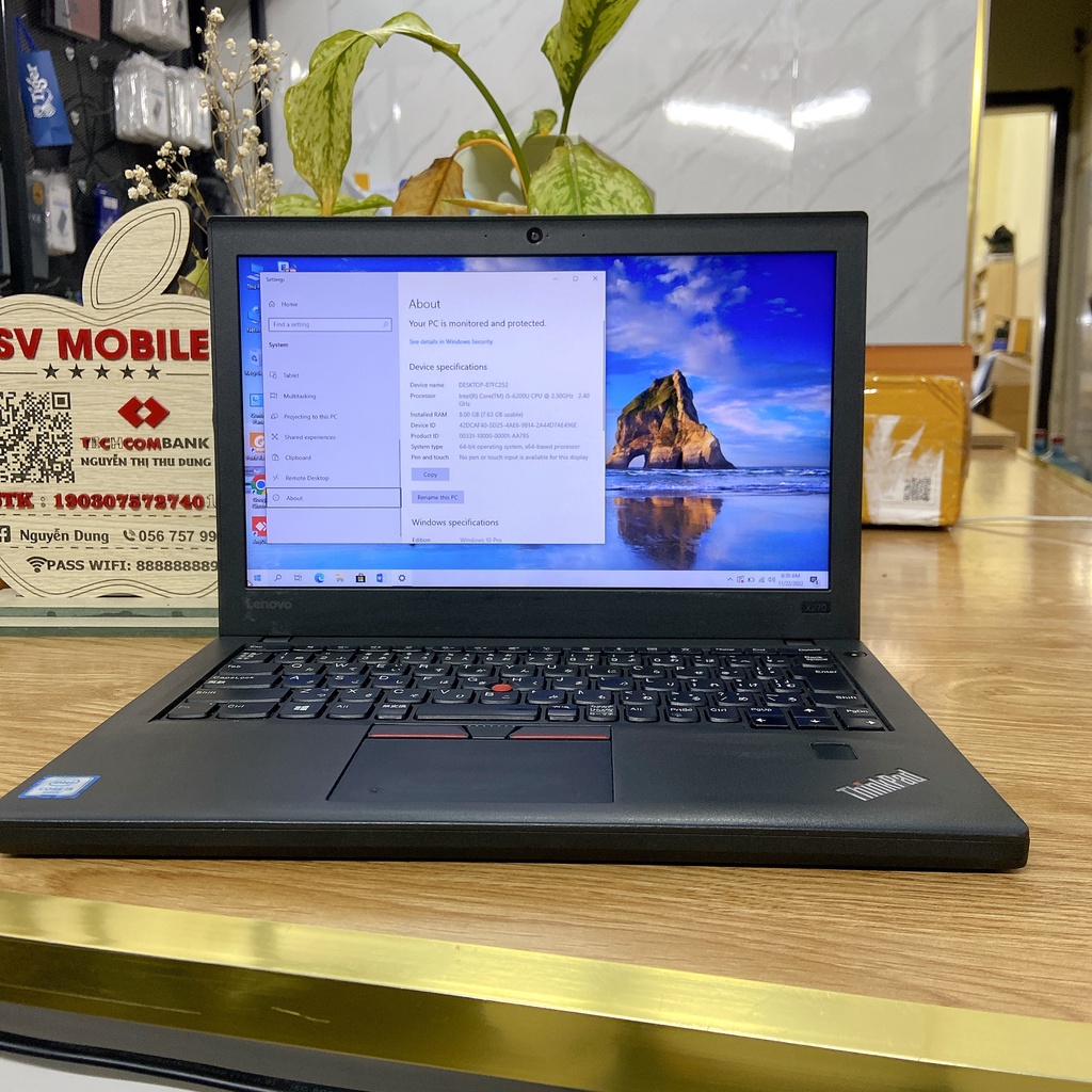 Lenovo Thinkpad X270 Core i5 7200U- Ram 4GB- 128GBSSD/ 500G HDD- Màn hình 12.5inch.Bảo hành 12 tháng.