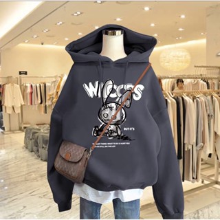 Áo hoodie nam nữ unisex HANOVA khoác nỉ bông chất liệu cotton không bai xù có mũ in hình thỏ