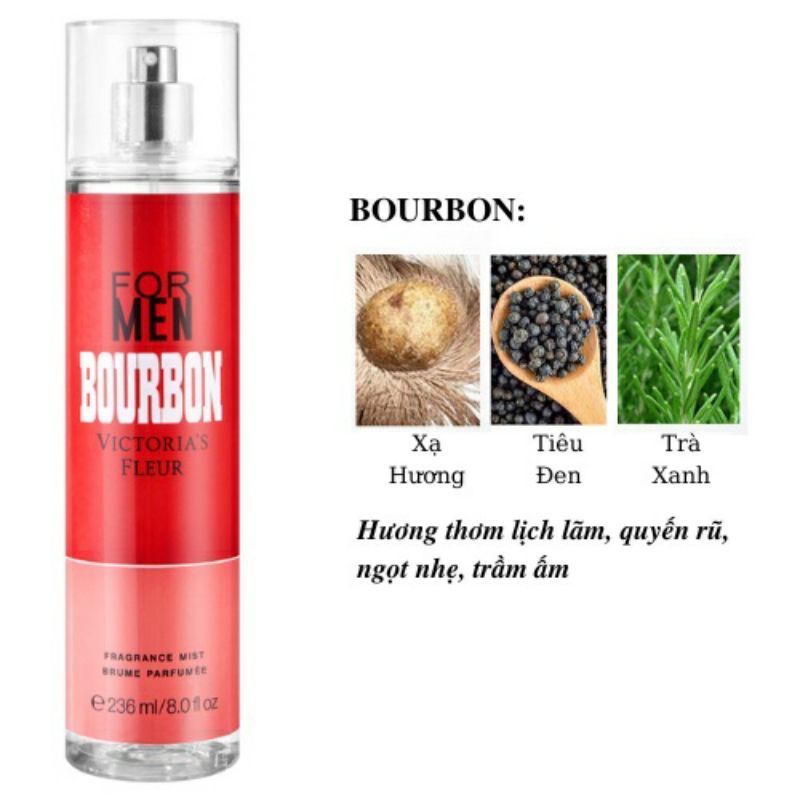 Xịt Thơm Body Mist Victoria Fleu 236Ml dành cho nam