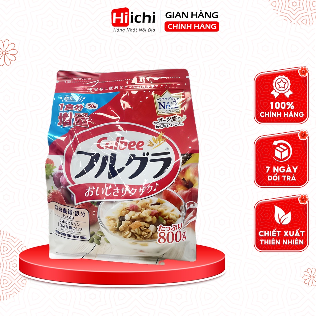 Ngũ cốc trái cây Calbee màu đỏ 750g và trắng 600g ít đường nội địa Nhật Bản - Hiichi Japan